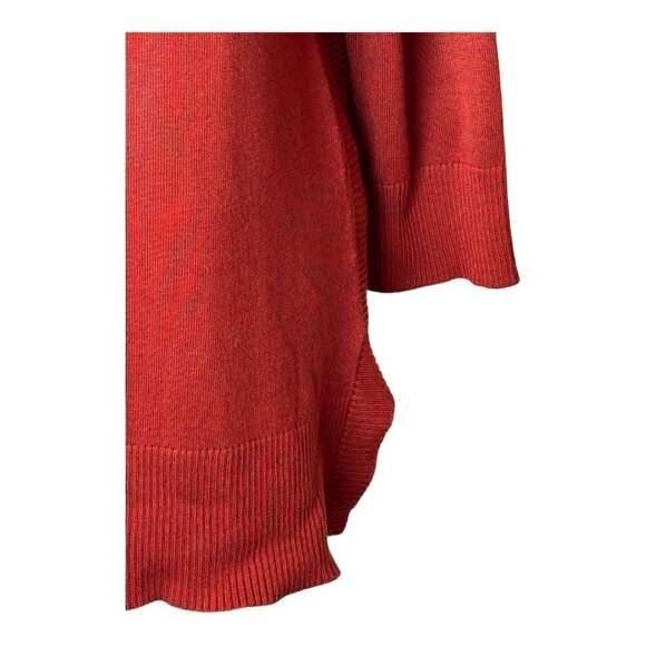 Adrienne Vittadini Sweater Womens S Rust Red Knit Boat Neck Ribbed Detail - Picture 7 of 10